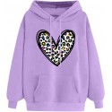  Women's Graphic Hoodie Heart Print Drawstring Long Sleeve Pocket Sweatshirt Pullover Fall Casual Fashion Workout Tops