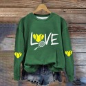  Love Tennis Sweatshirt Novelty Gifts Player Coach Women Teen Girls Hoodie Sweatshirt Lightweight Tops Blouse