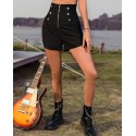  Women Summer Mid Thigh Dressy Shorts 50s Retro Rockabilly Style Tailored Sailor High Waist with Pockets